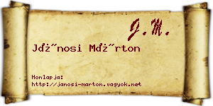 Jánosi Márton névjegykártya
