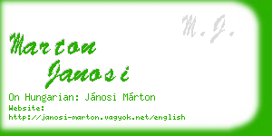 marton janosi business card