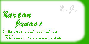 marton janosi business card